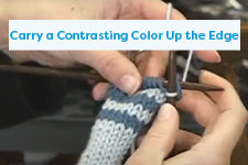 Carry a Contrasting Color Up the Edge Knitting Tutorial