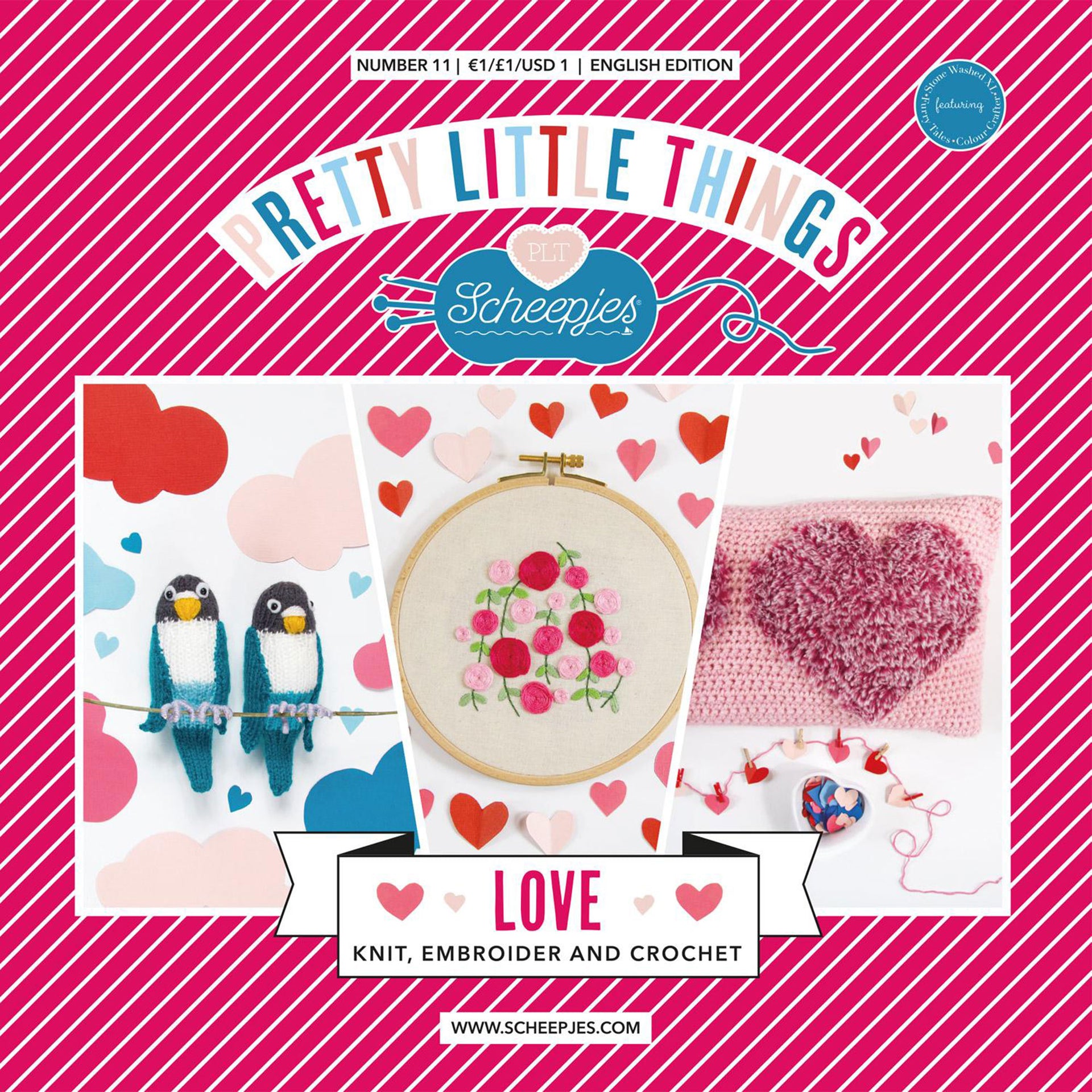 Scheepjes Pretty Little Things Patterns - No 11. Love (Knit, Embroider, and Crochet) - Zoom Image
