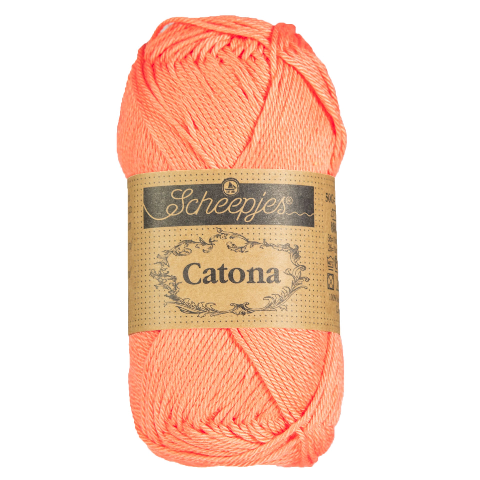 Scheepjes Catona Yarn - 410 Rich Coral - Zoom Image
