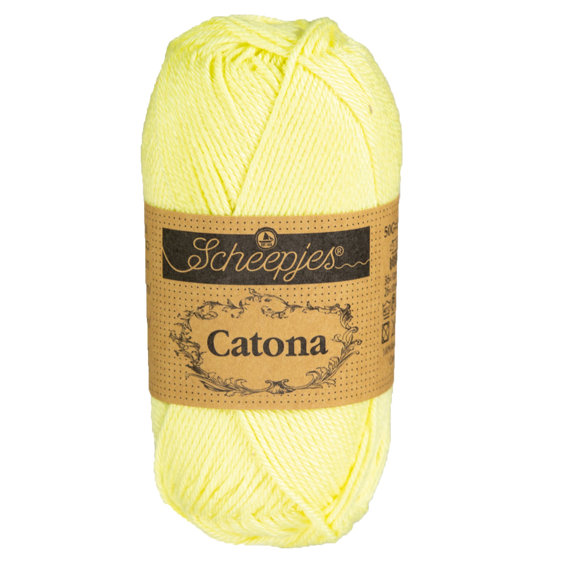 Scheepjes Catona Yarn - 100 Lemon Chiffon - Zoom Image
