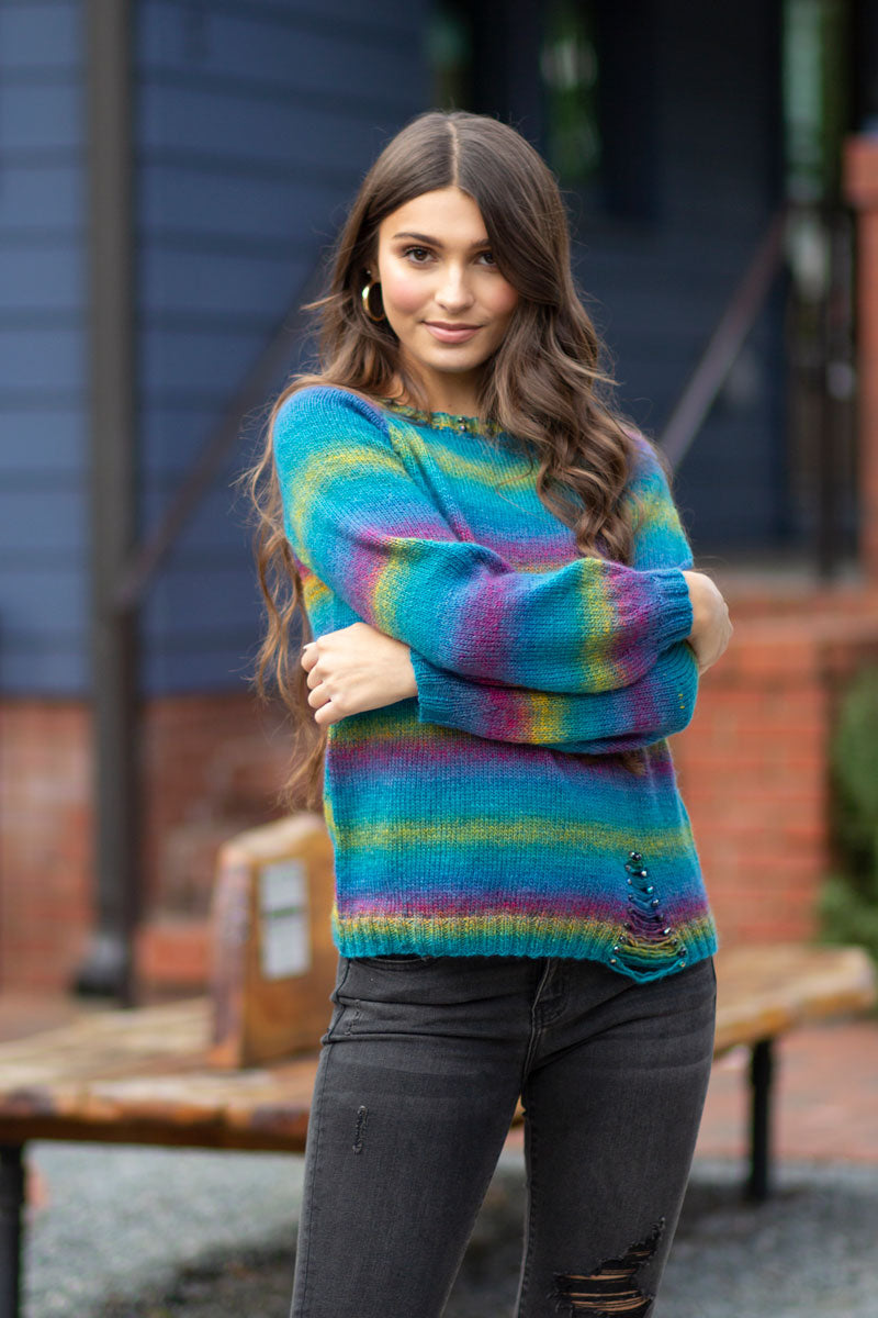 Universal Yarn Colorburst - Chroma Collection Patterns - Tourmaline Pullover - PDF Download - Extra Image
