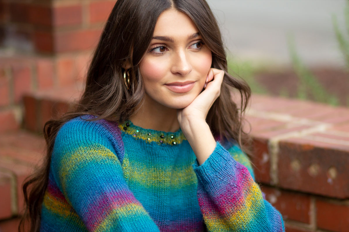 Universal Yarn Colorburst - Chroma Collection Patterns - Tourmaline Pullover - PDF Download - Extra Image
