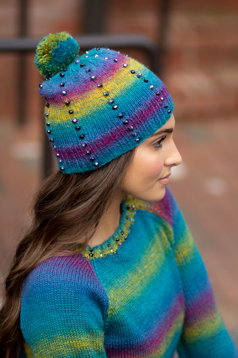 Universal Yarn Colorburst - Chroma Collection Patterns - Tourmaline Hat - PDF Download - Extra Image

