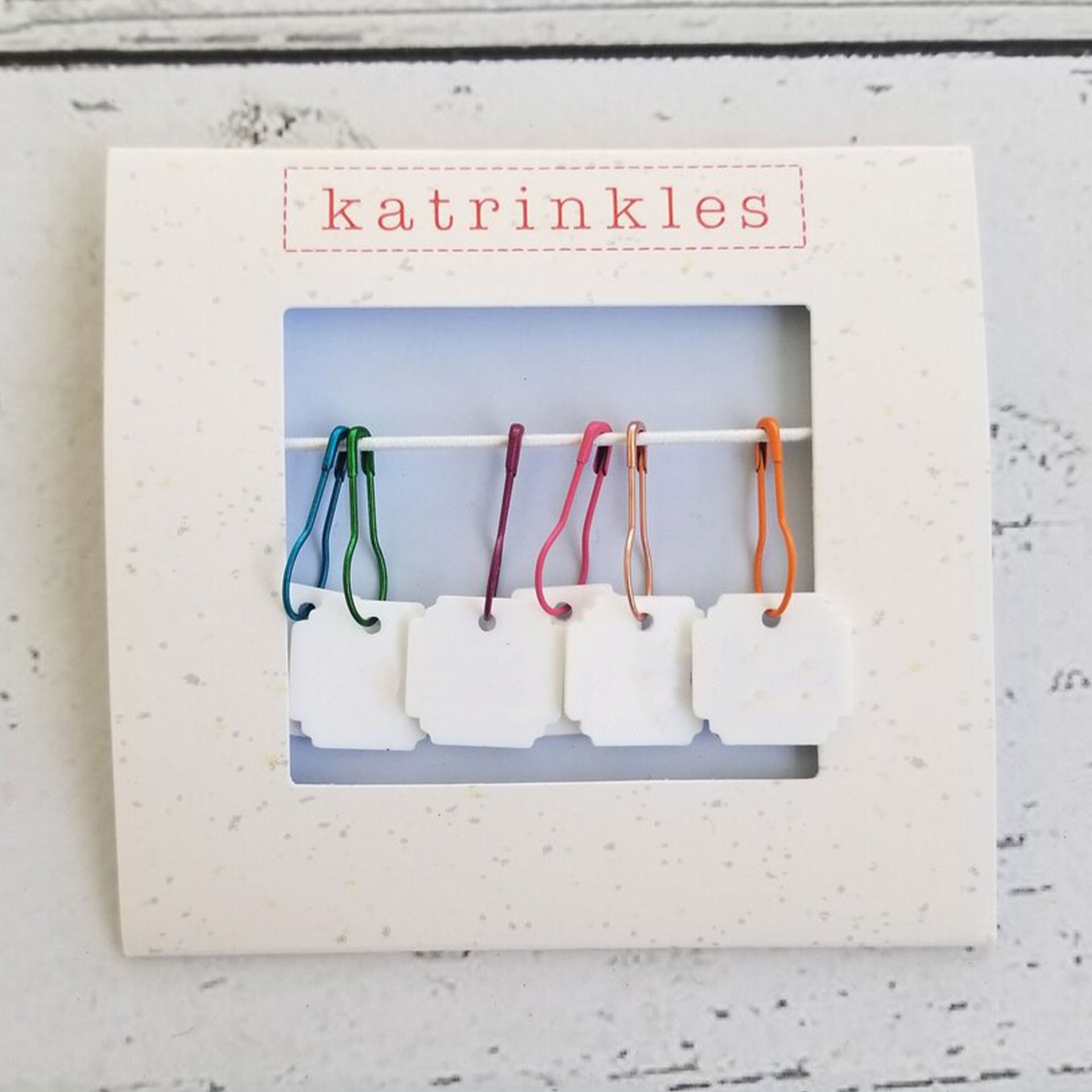 Katrinkles Write on / Wipe Off Stitch Markers - White Acrylic - Zoom Image
