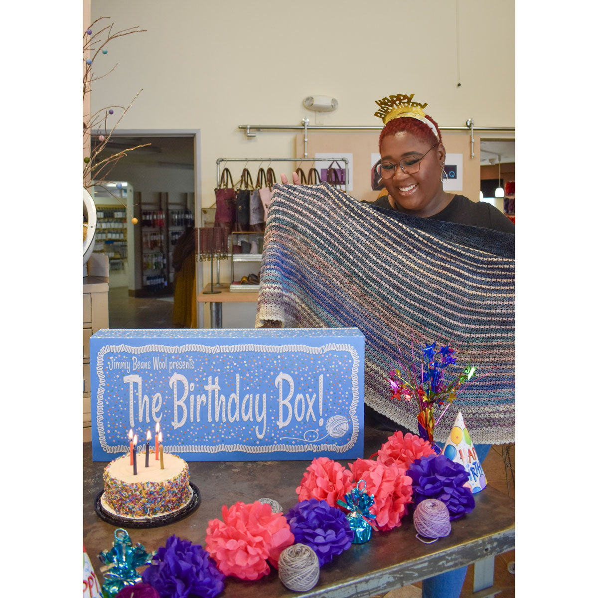 Jimmy Beans Wool Birthday Box Kits - Birthday Suit (Purples) - Extra Image