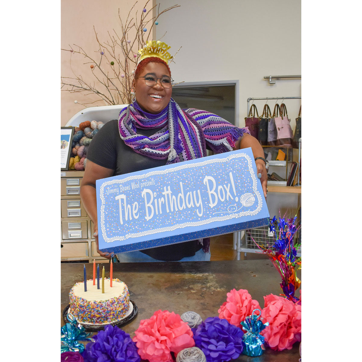 Jimmy Beans Wool Birthday Box Kits - Birthday Suit (Purples) - Extra Image