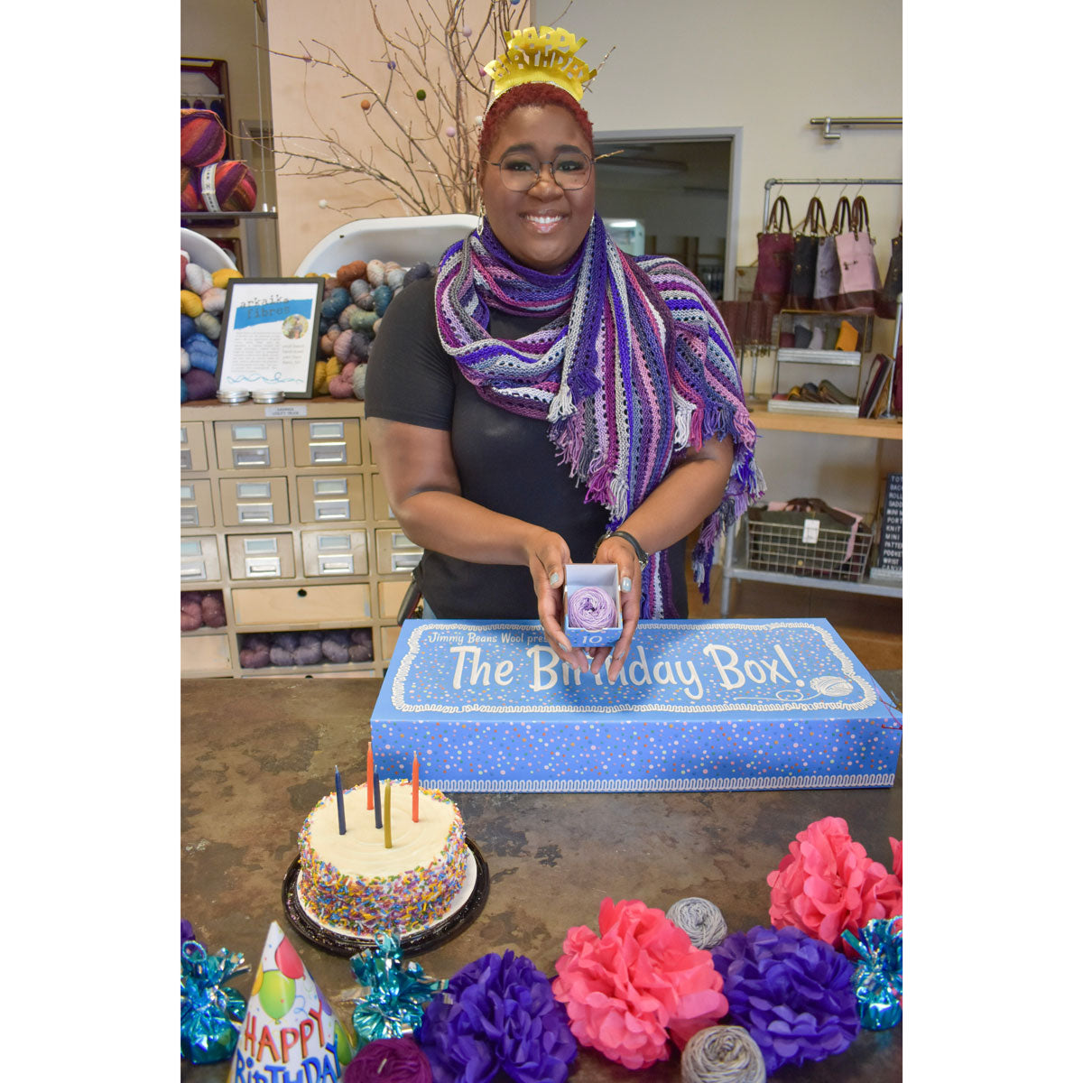Jimmy Beans Wool Birthday Box Kits - Birthday Suit (Purples) - Extra Image