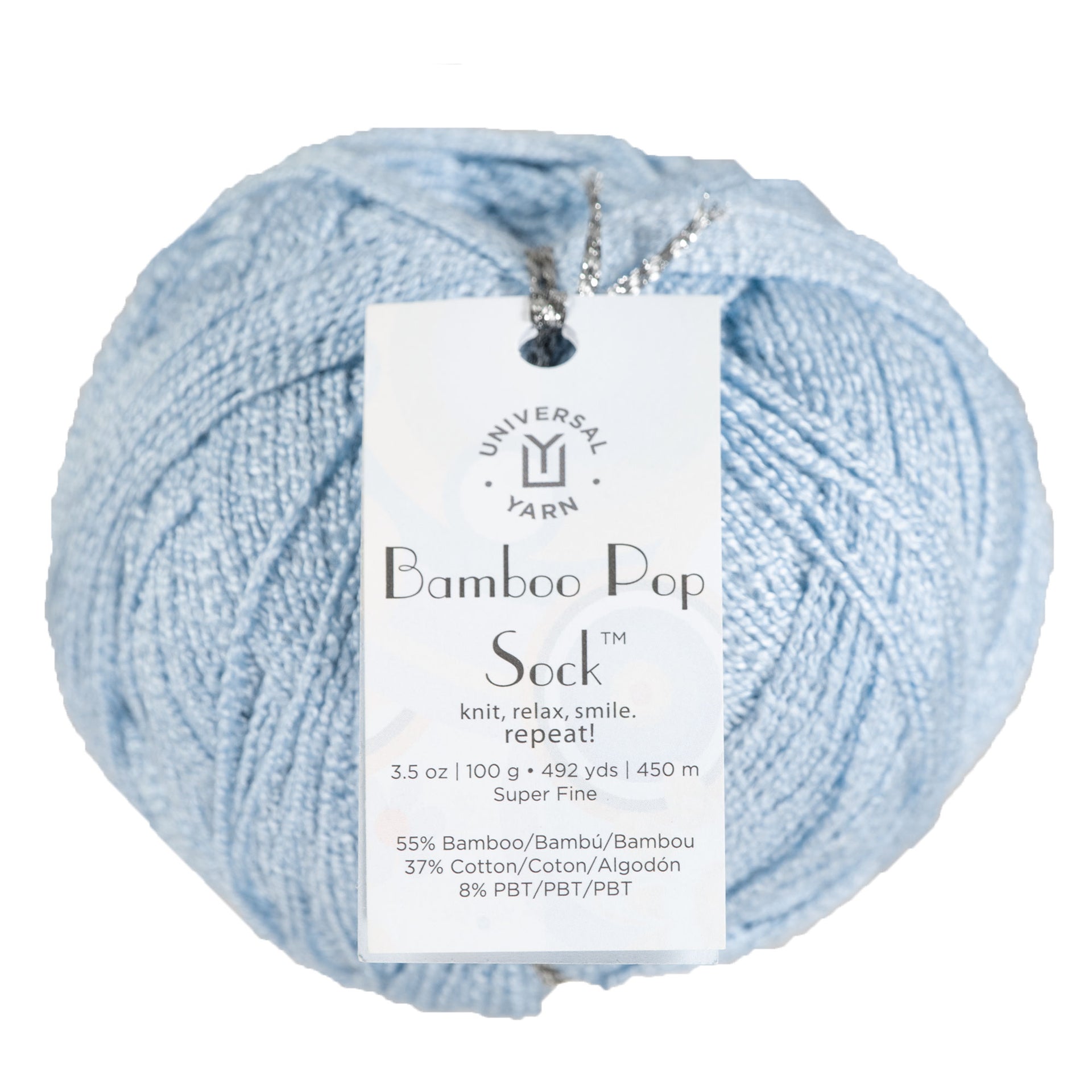 Universal Yarn Bamboo Pop Socks Yarn - 612 Sky - Zoom Image
