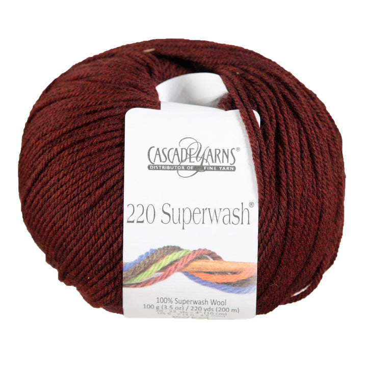 Cascade Yarns 220 Superwash Yarn - 1923 Red Wine Heather - Zoom Image