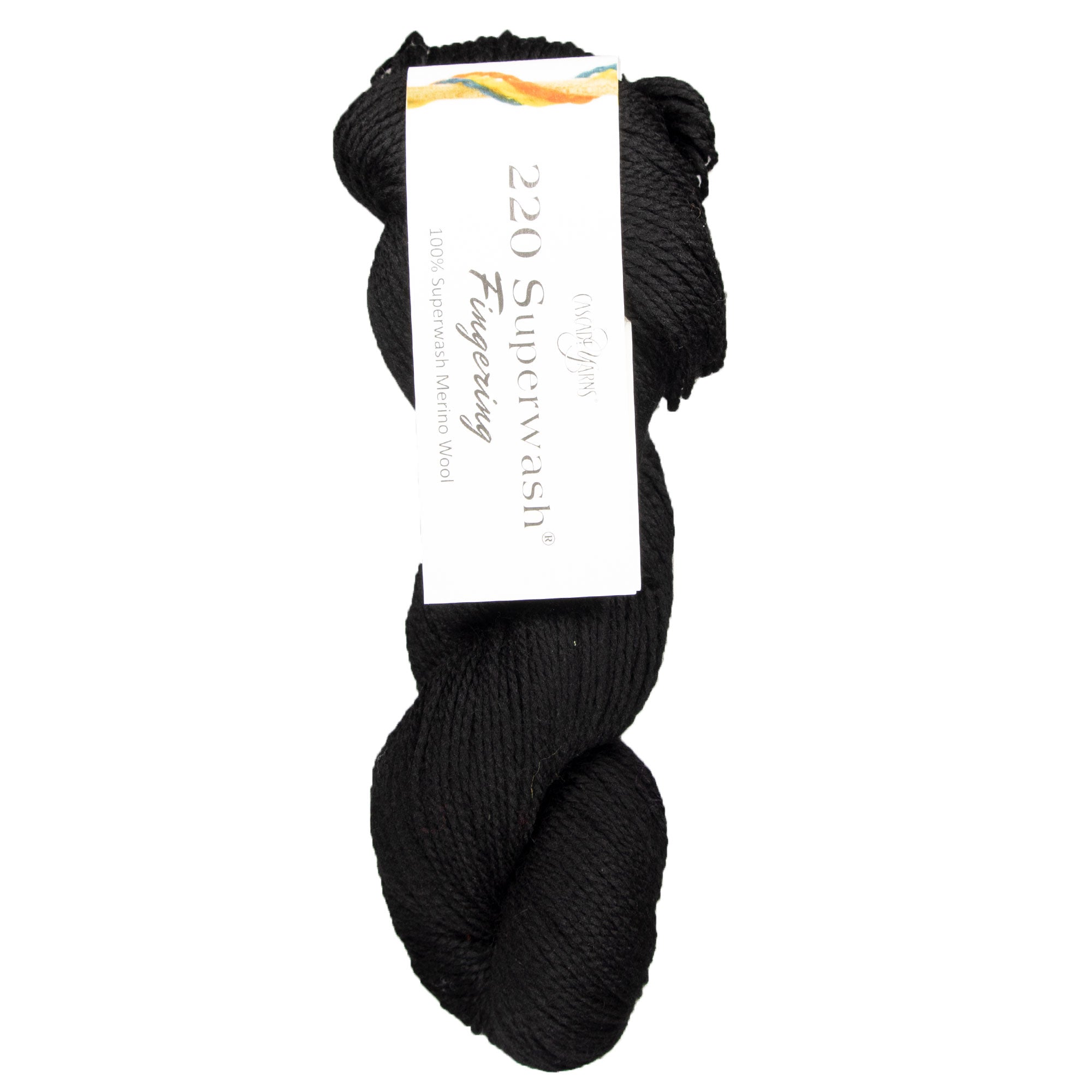 Cascade Yarns 220 Superwash Fingering Yarn - 28 Black - Zoom Image