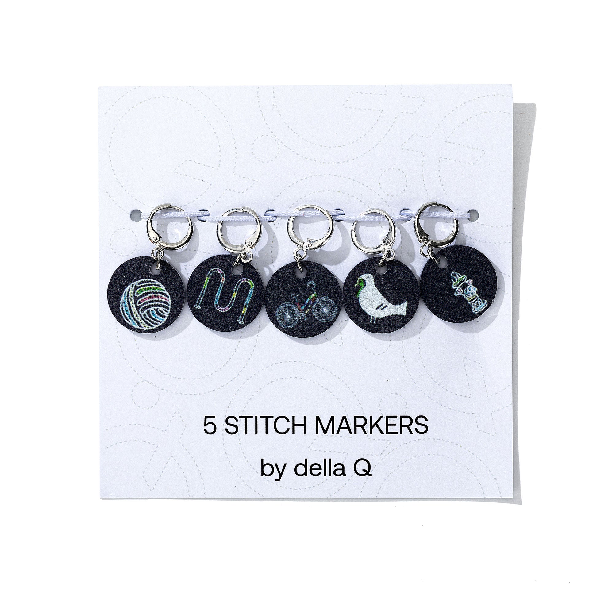 della Q Stitch Marker Sets - Fabric Print Collection - Yarn Bombing - Zoom Image
