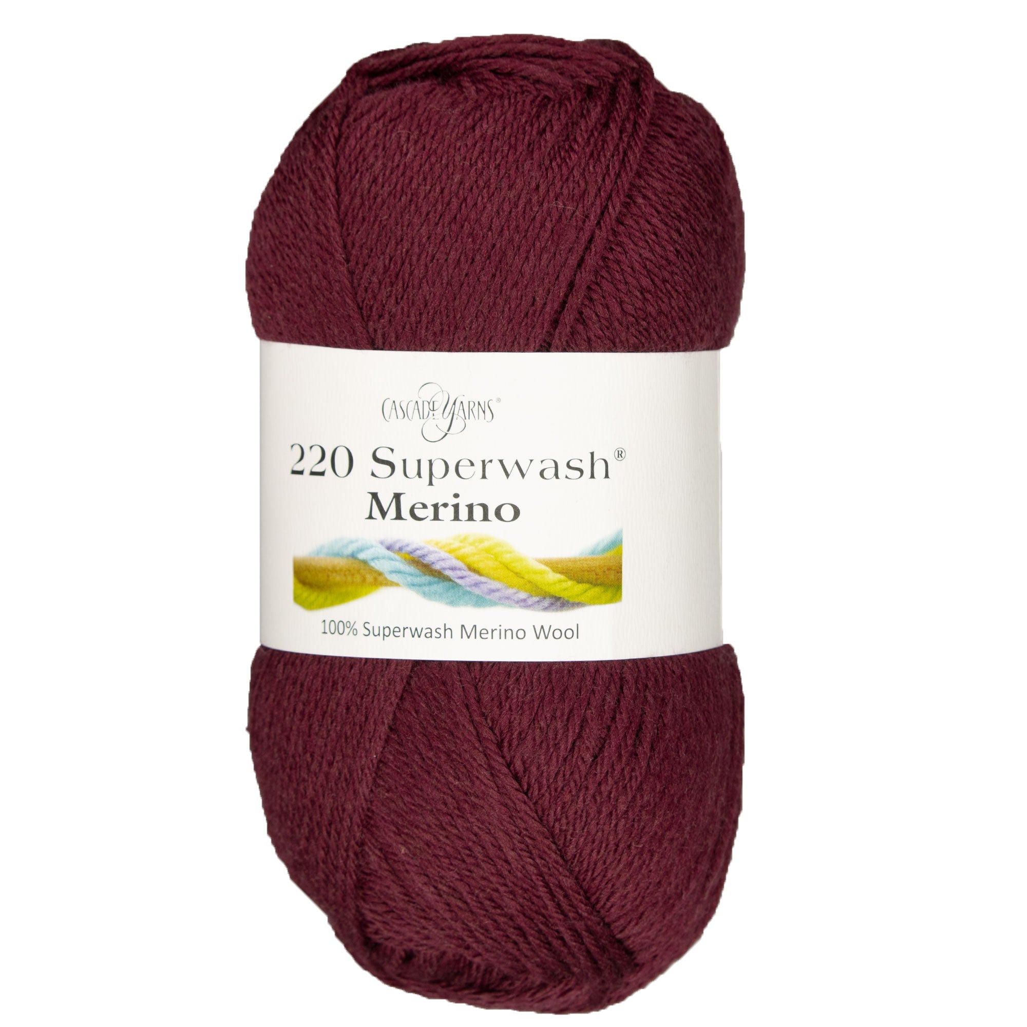 Cascade Yarns 220 Superwash Merino Yarn - 108 Burgundy - Zoom Image