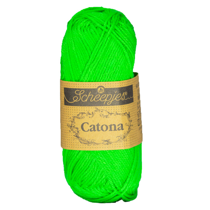 Scheepjes Catona Yarn - 602 Neon Green - Zoom Image