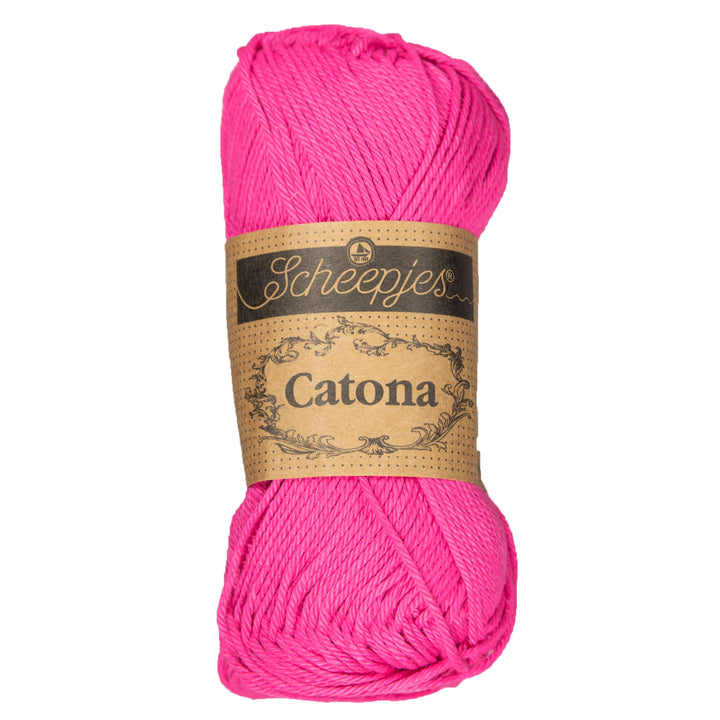 Scheepjes Catona Yarn - 604 Neon Pink - Zoom Image