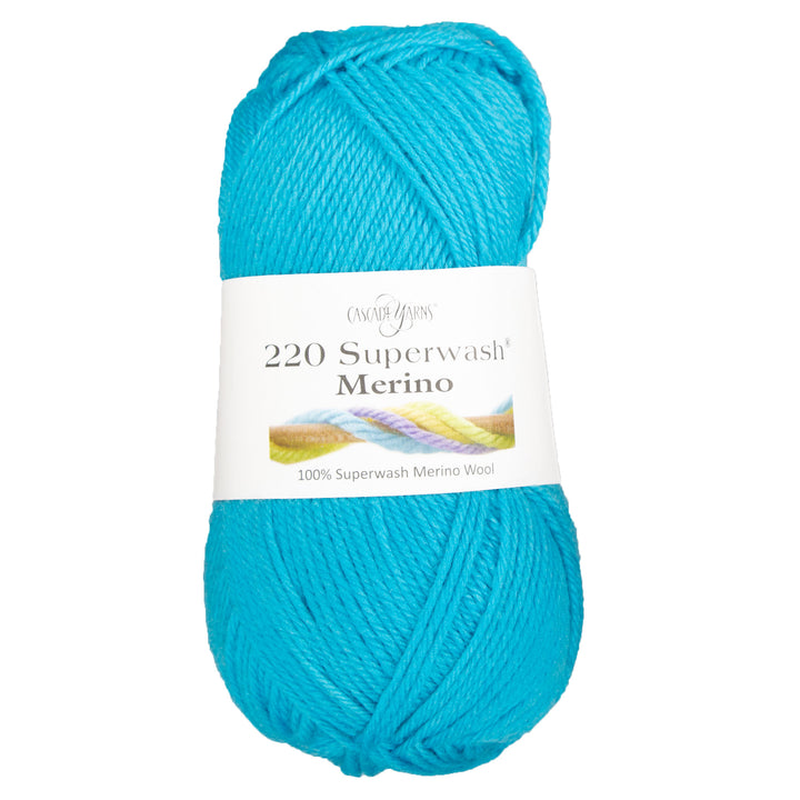 Cascade Yarns 220 Superwash Merino Yarn - 115 Cyan Blue - Zoom Image
