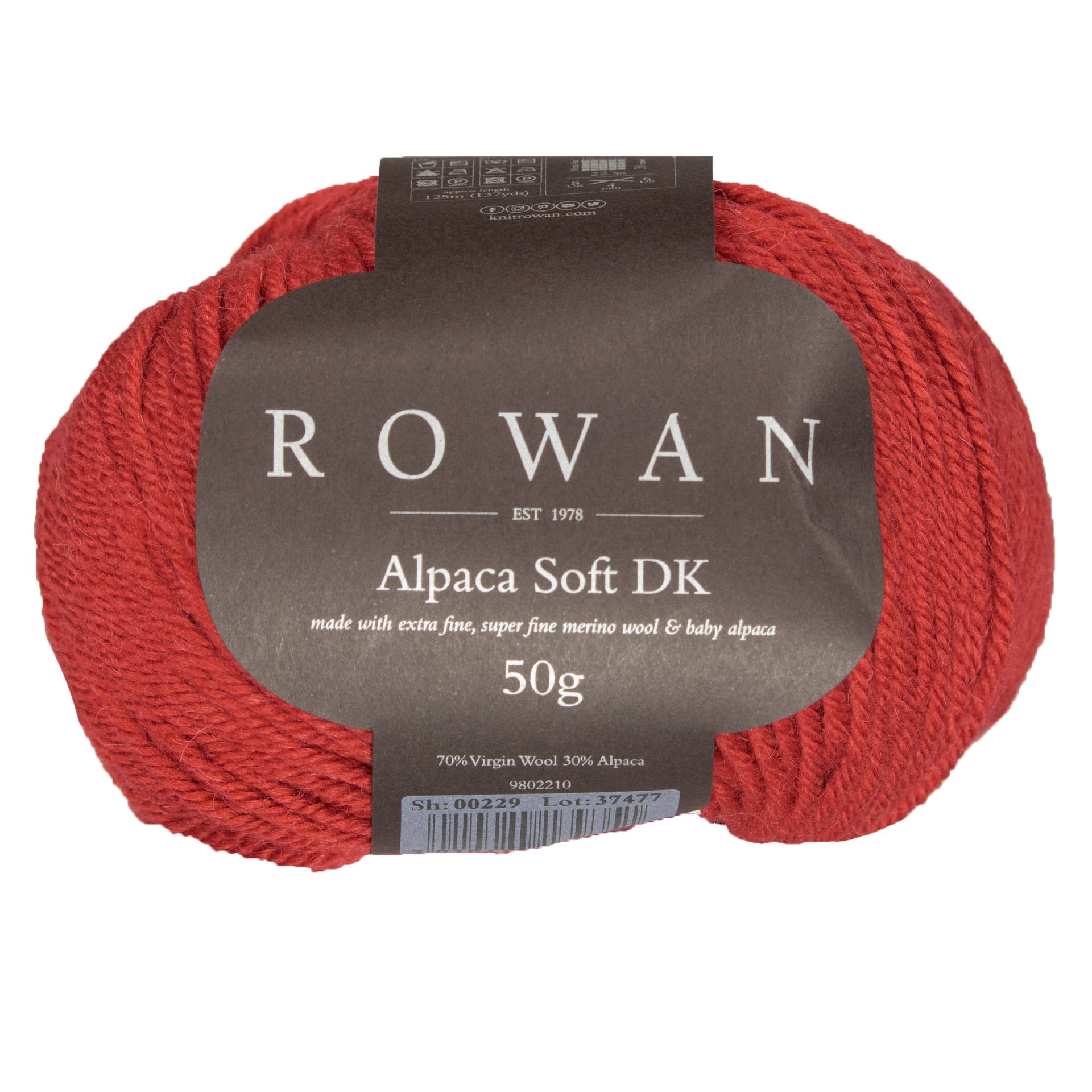 Rowan Alpaca Soft DK Yarn - 229 Vermillion - Zoom Image
