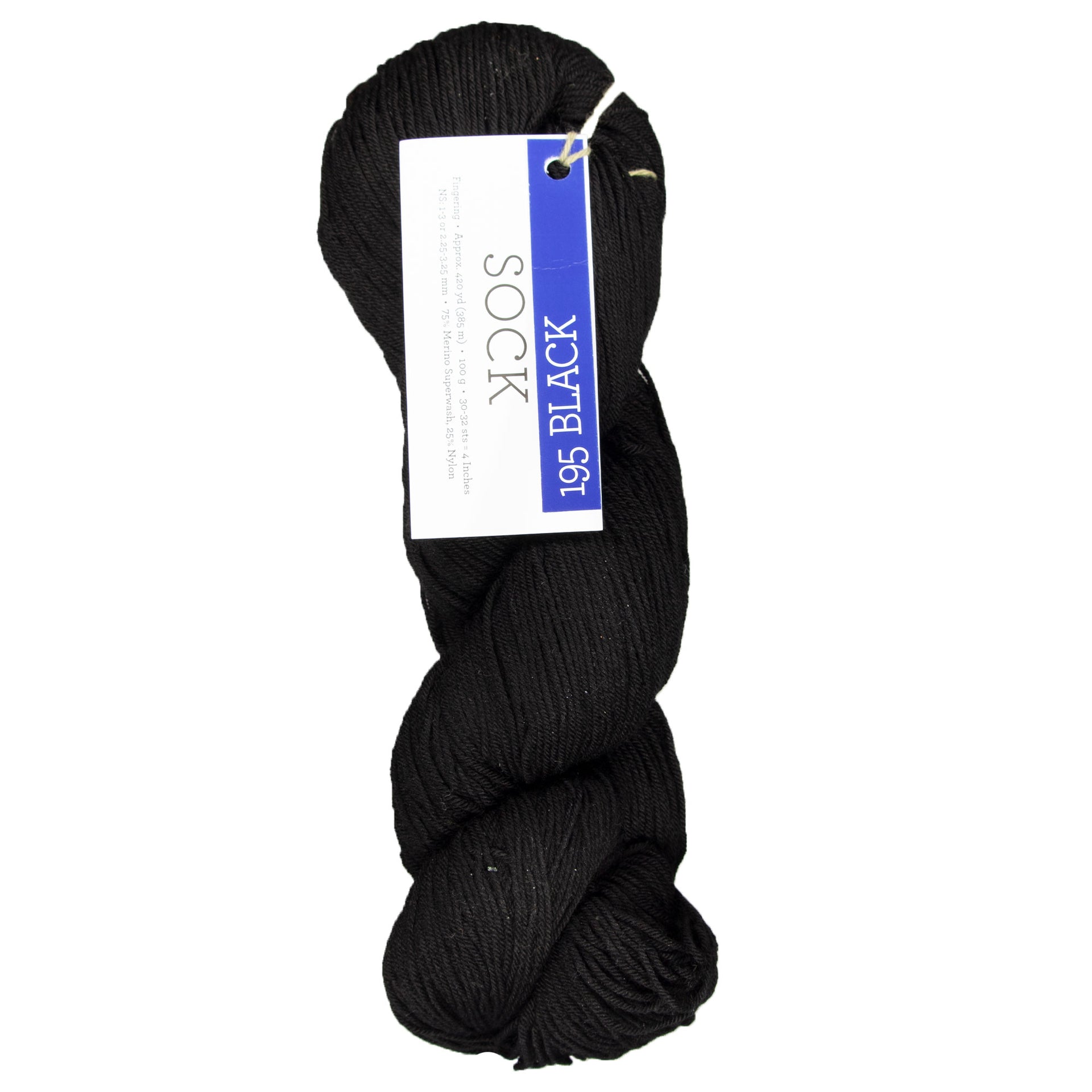 Malabrigo Ultimate Sock Yarn - 195 Black - Zoom Image
