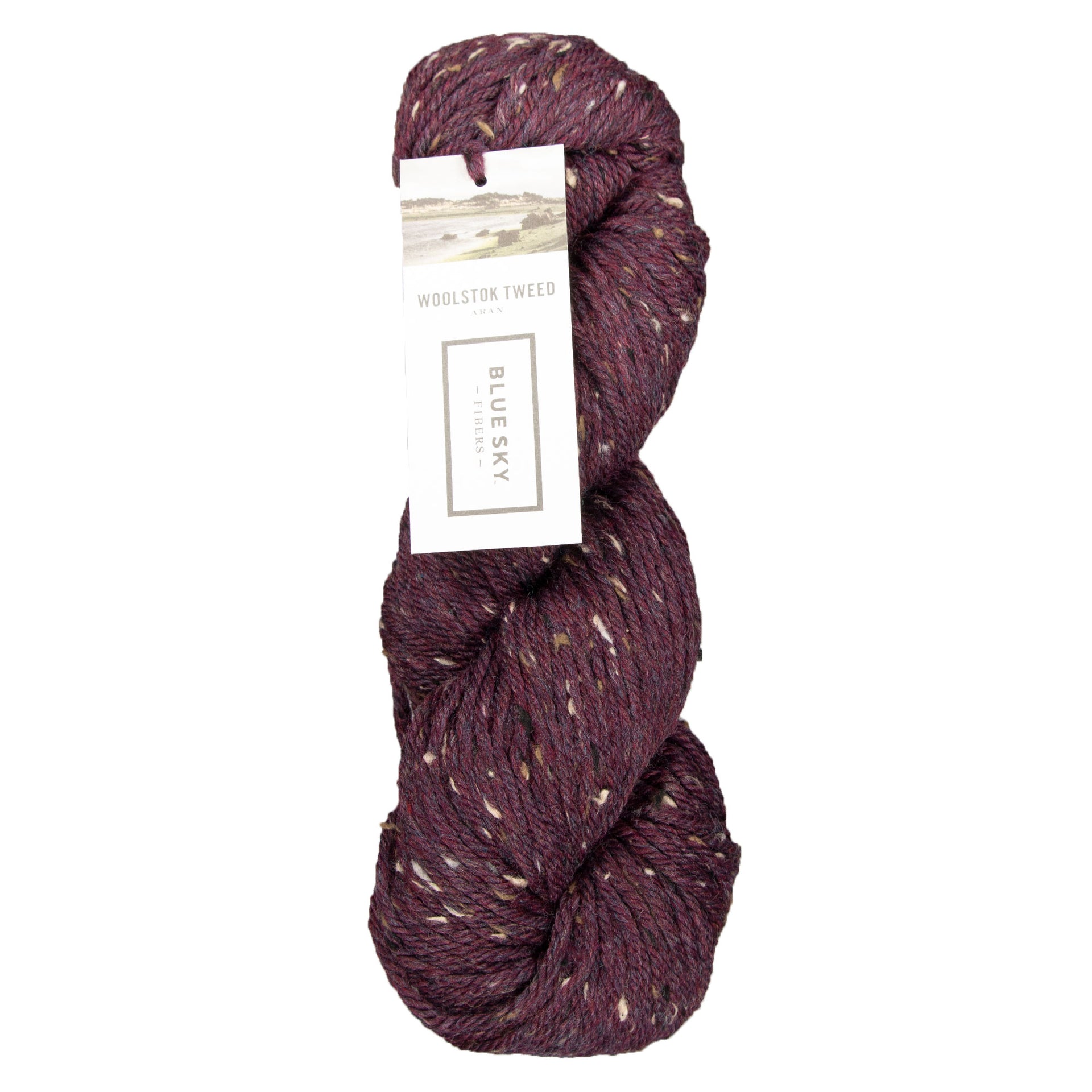 Blue Sky Fibers Woolstok Tweed (Aran) Yarn - 3311 Plum Brandy - Zoom Image
