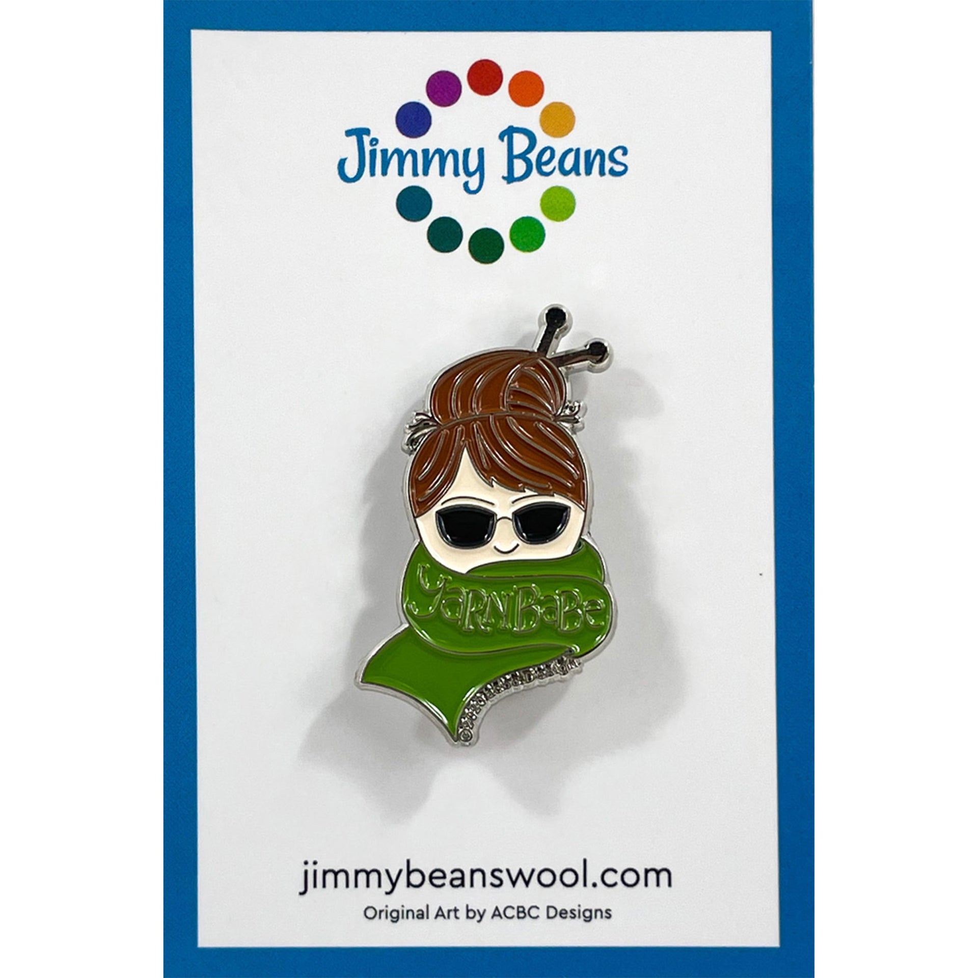 Jimmy Beans Wool Yarn Babe Pins - Green Scarf - Zoom Image
