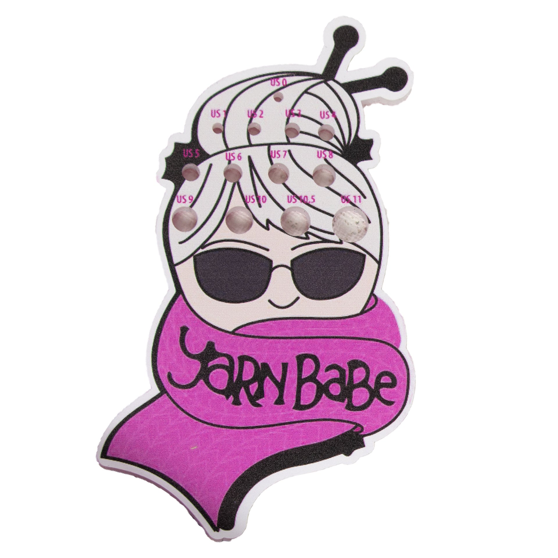 Jimmy Beans Wool Yarn Babe Accessories - Pink Scarf Needle Gauge - Zoom Image
