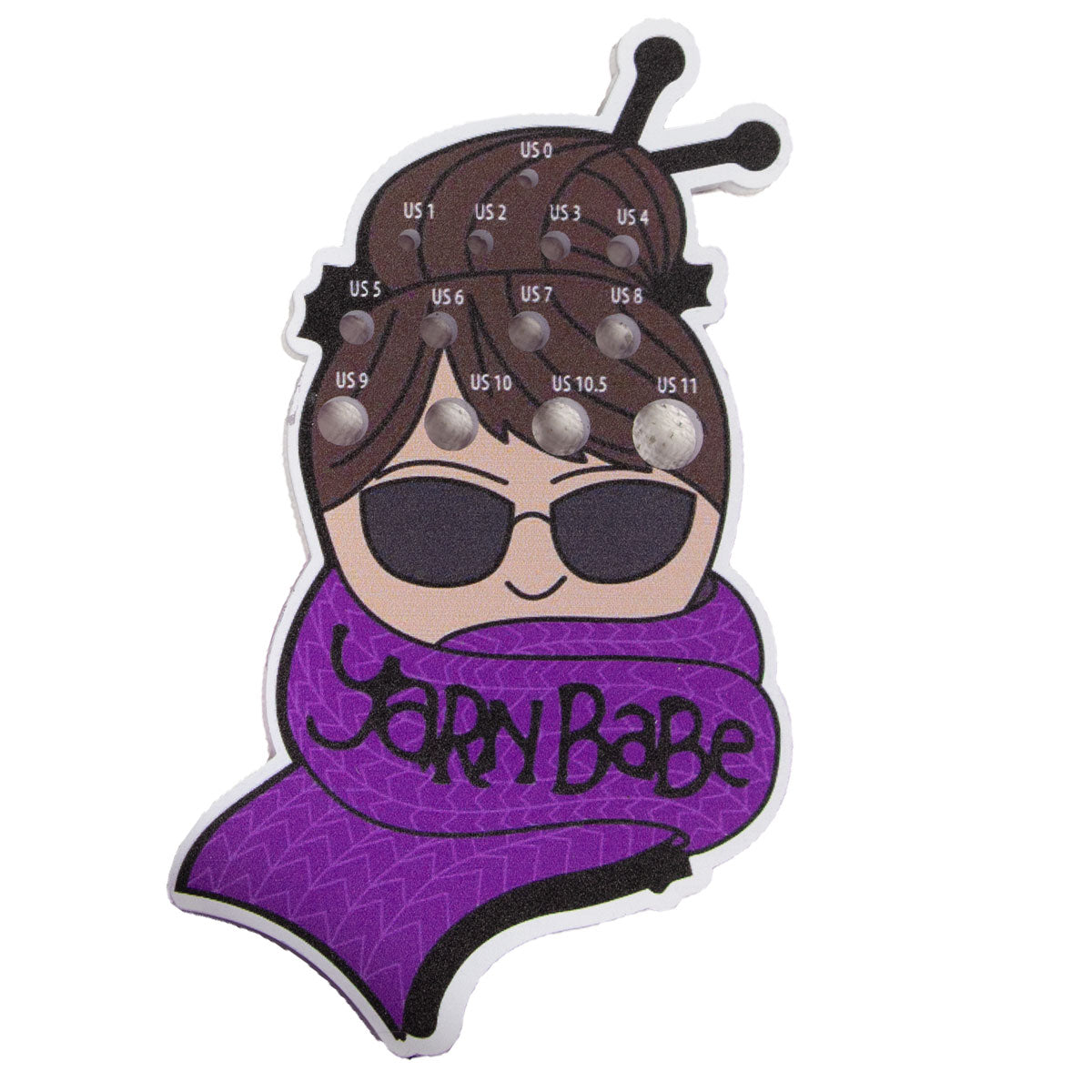 Jimmy Beans Wool Yarn Babe Accessories - Purple Scarf Needle Gauge - Extra Image
