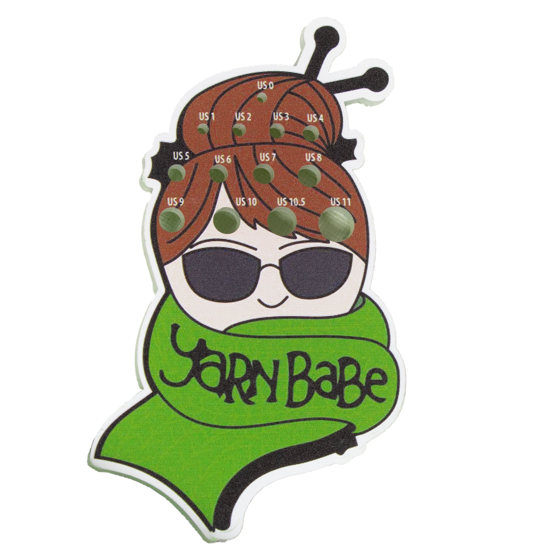 Jimmy Beans Wool Yarn Babe Accessories - Green Scarf Needle Gauge - Zoom Image
