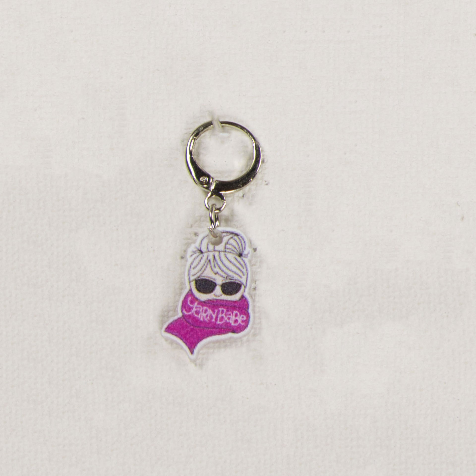 Jimmy Beans Wool Yarn Babe Accessories - Pink Scarf Stitch Marker - Zoom Image
