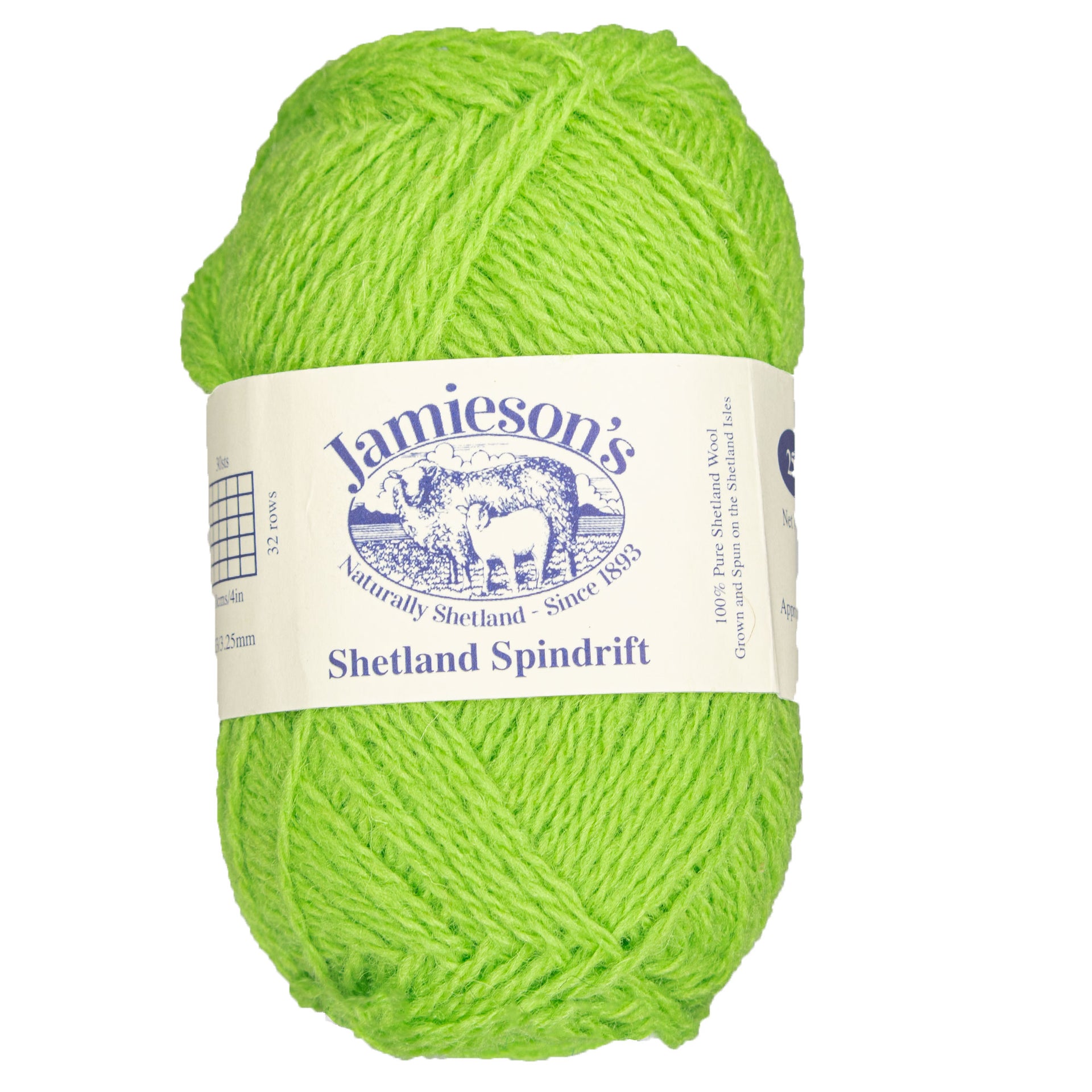 Jamieson's of Shetland Spindrift Yarn - 780 Lime - Zoom Image
