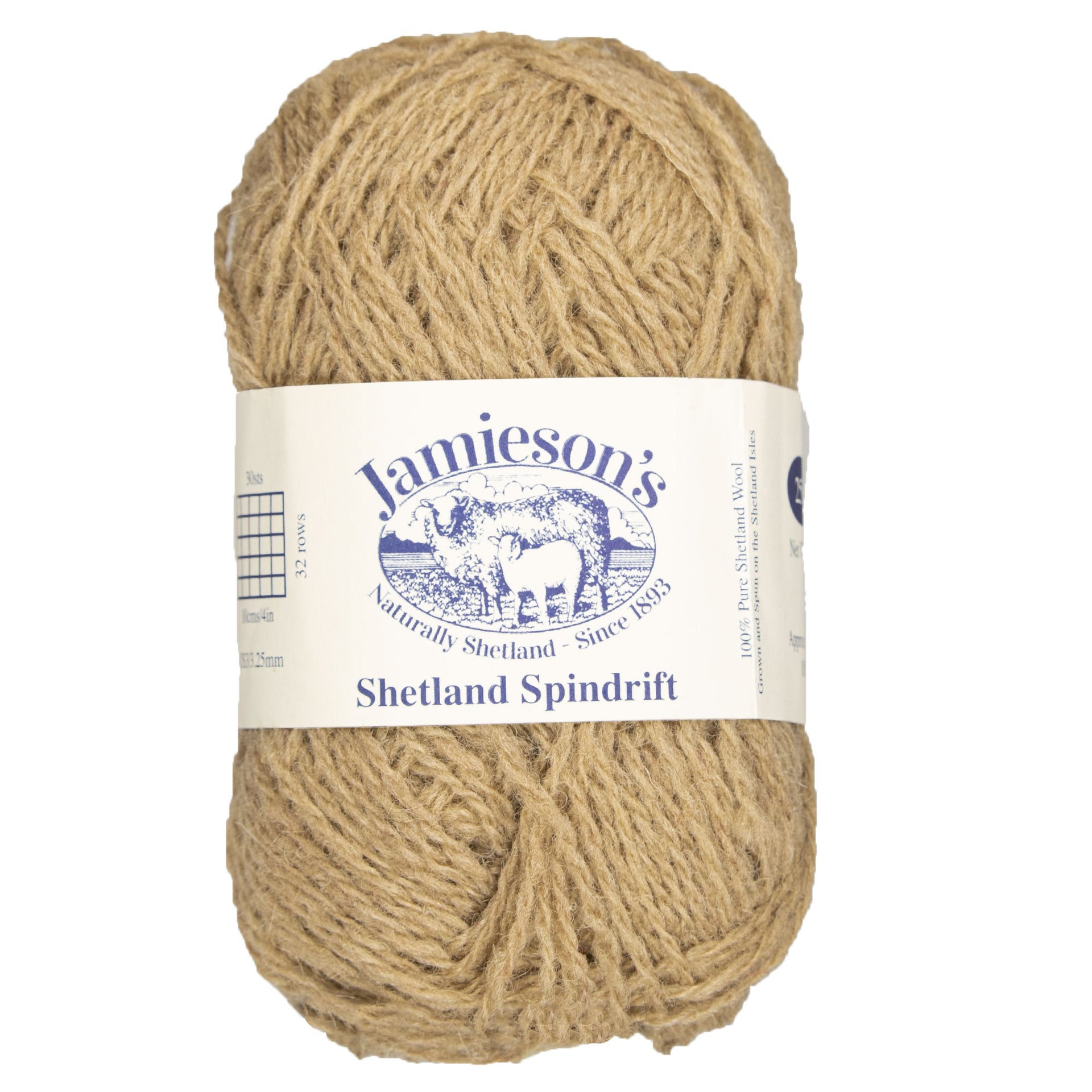 Jamieson's of Shetland Spindrift Yarn - 337 Oatmeal - Zoom Image
