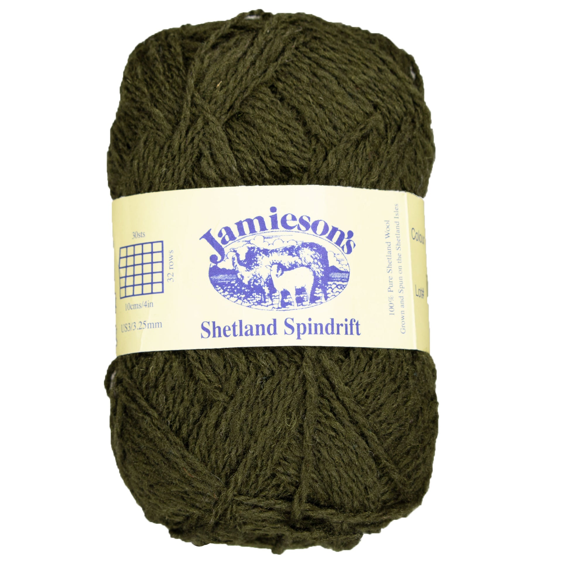 Jamieson's of Shetland Spindrift Yarn - 825 Olive - Zoom Image
