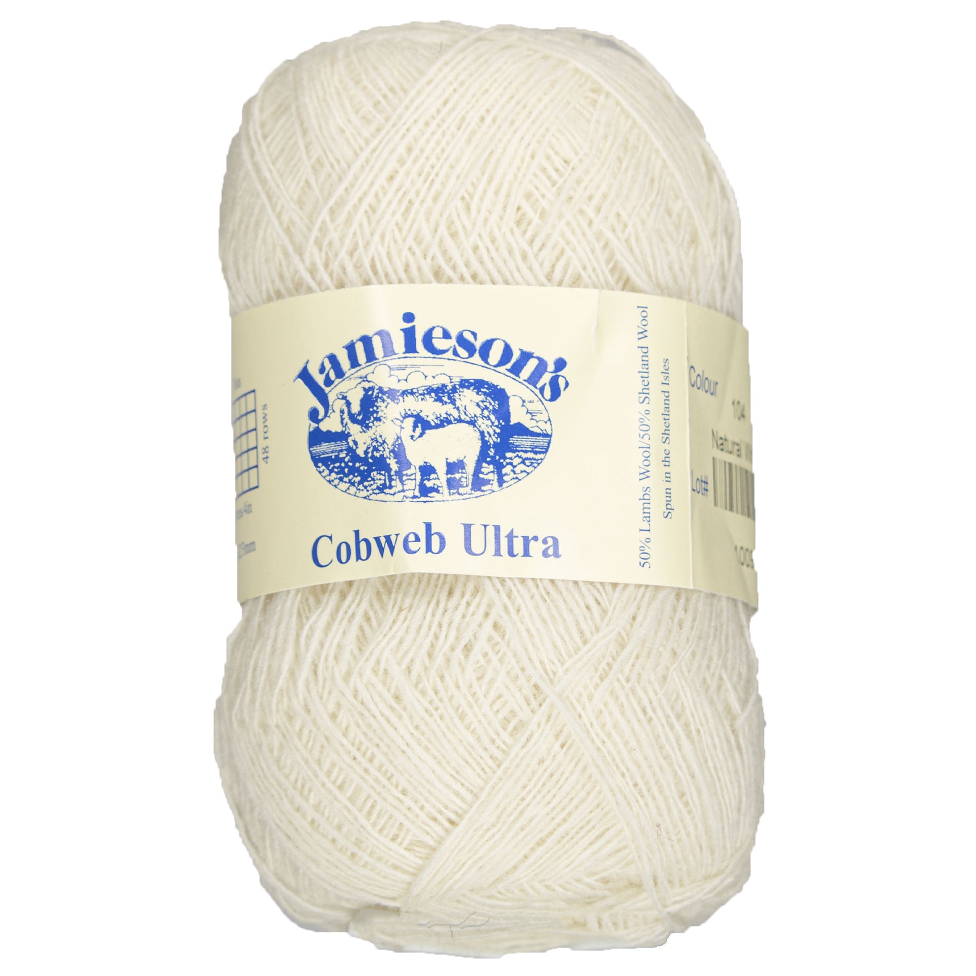Jamieson's of Shetland Cobweb Ultra Yarn - 104 Natural White - Zoom Image
