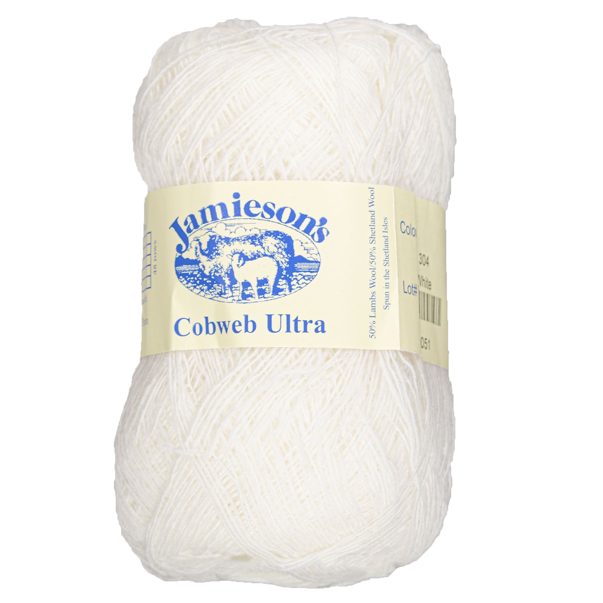 Jamieson's of Shetland Cobweb Ultra Yarn - 304 White - Zoom Image
