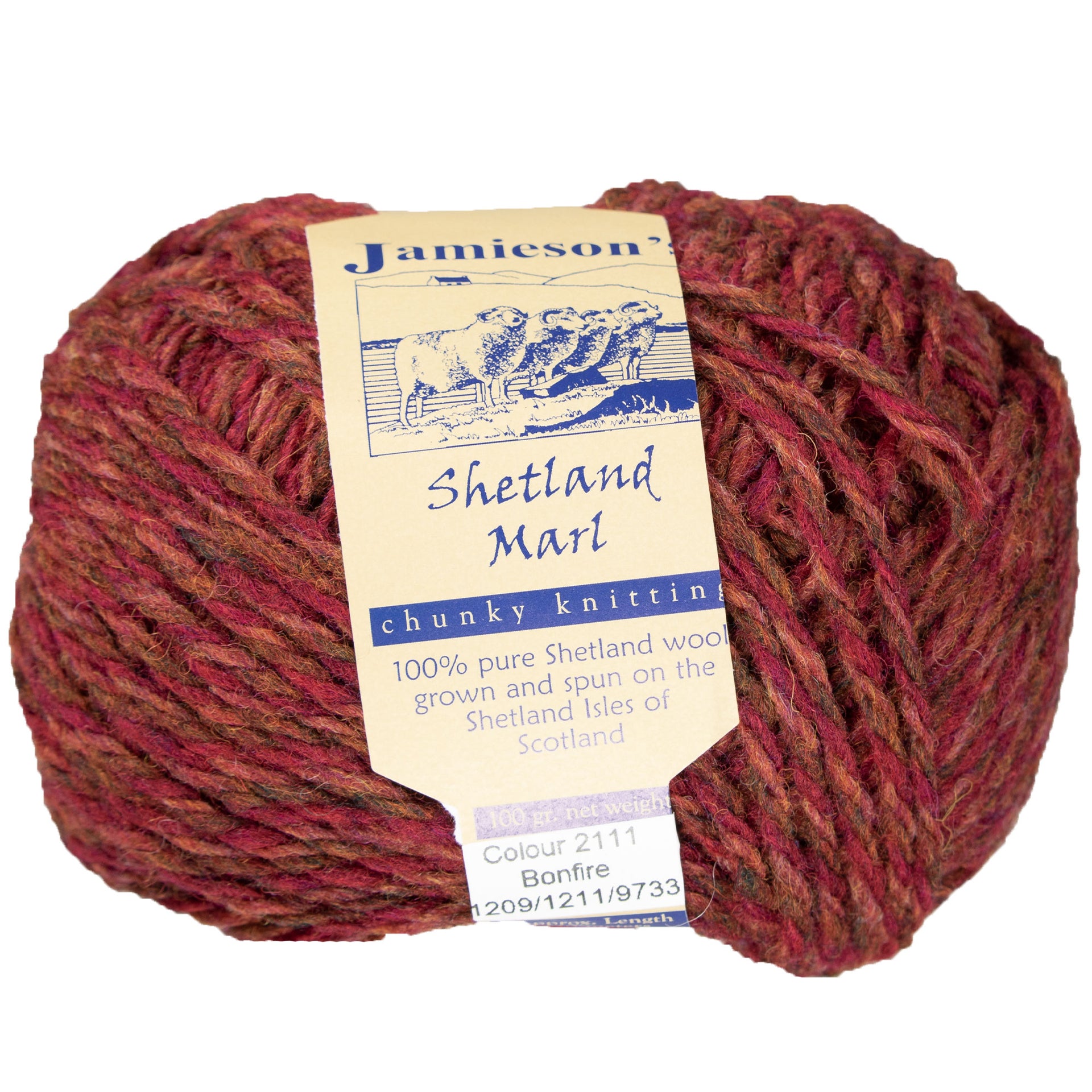 Jamieson's of Shetland Marl Chunky Yarn - 2111 Bonfire - Zoom Image
