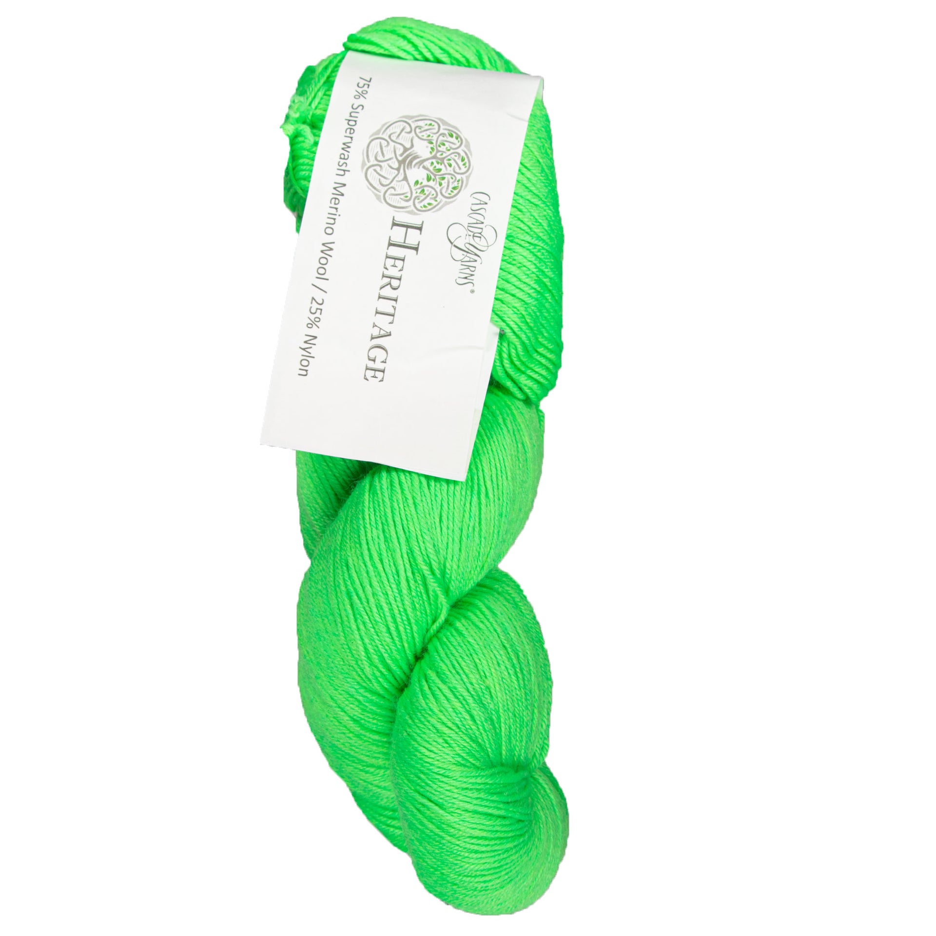 Cascade Yarns Heritage Yarn - 5775 Highlighter Green - Zoom Image
