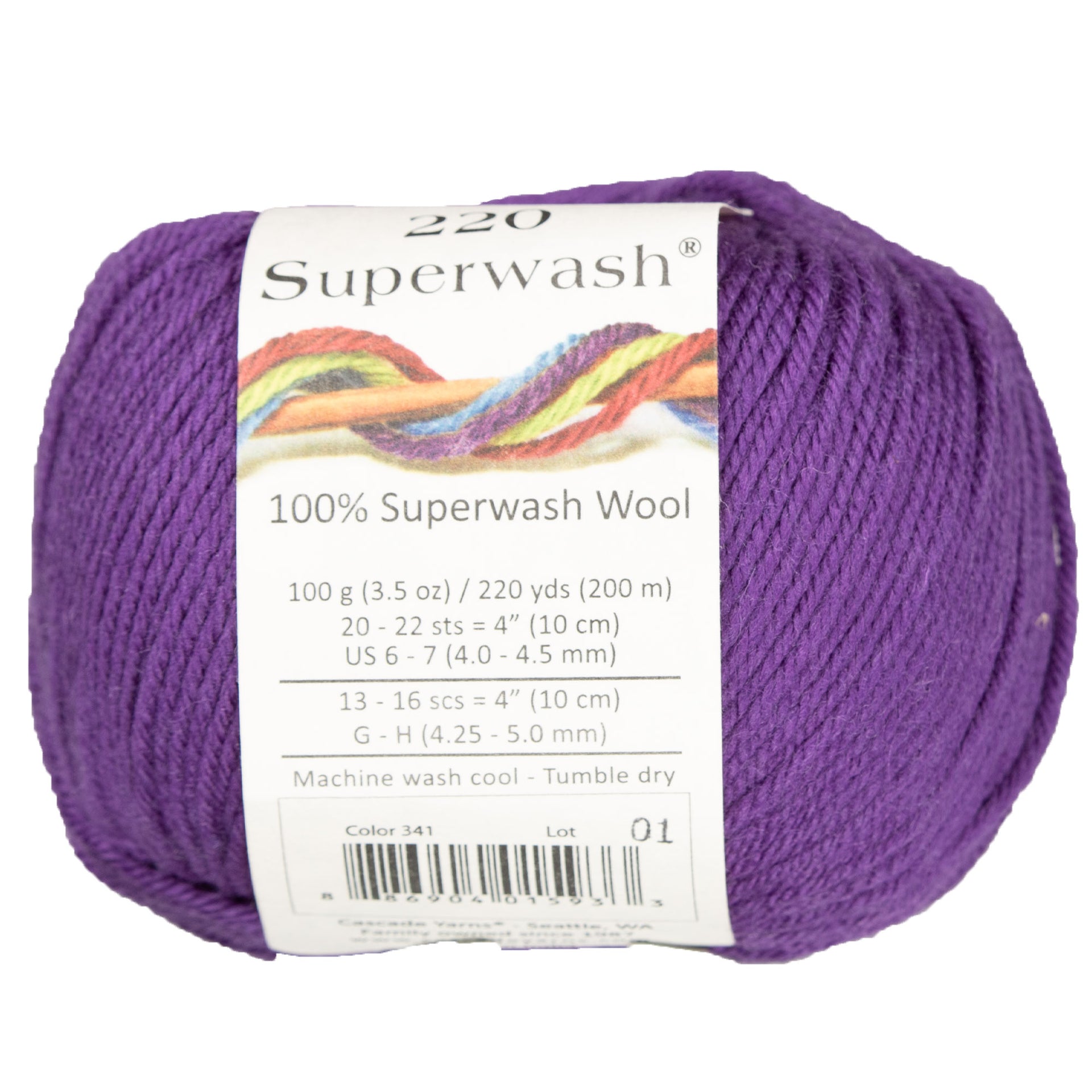 Cascade Yarns 220 Superwash Yarn - 0341 Gloxina - Zoom Image
