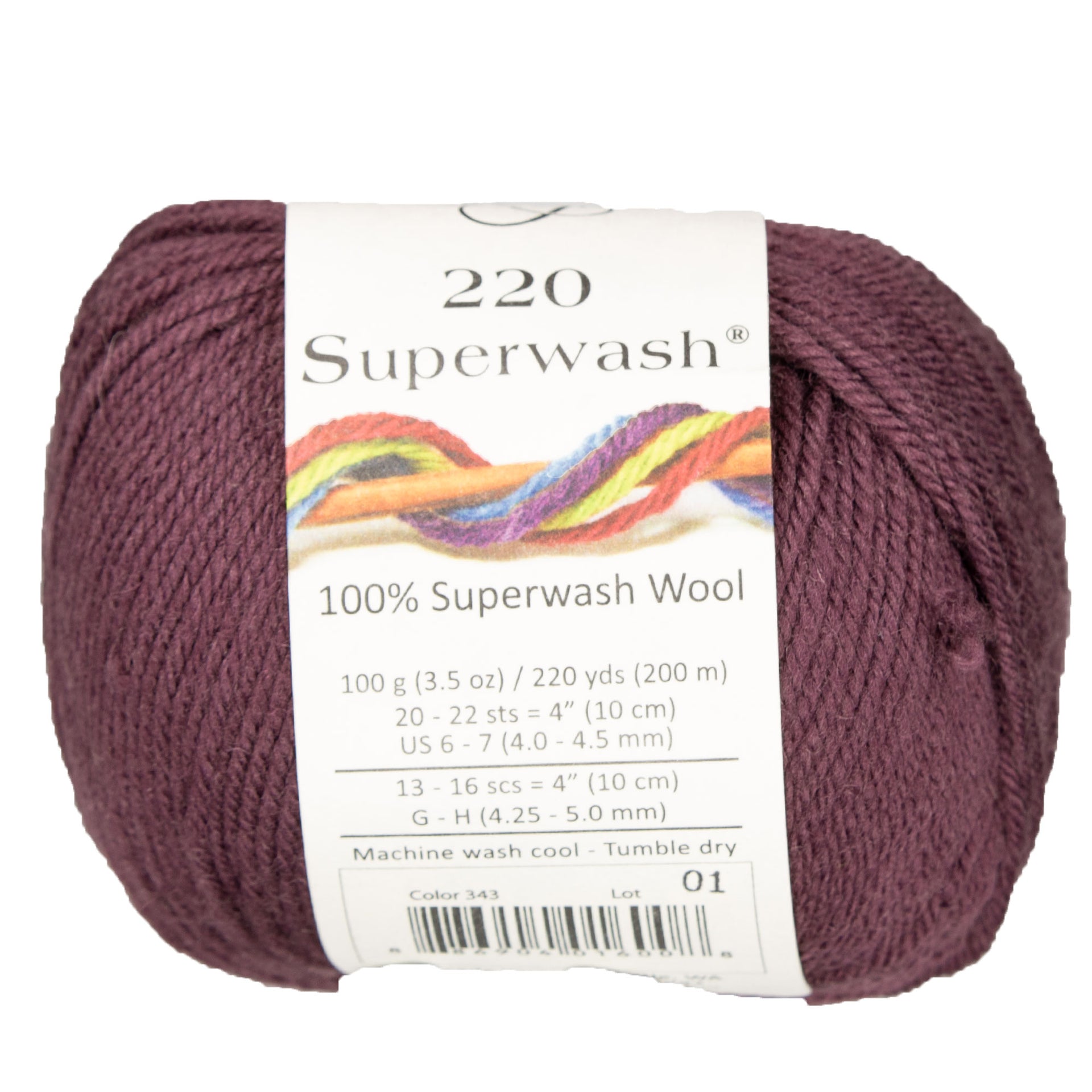 Cascade Yarns 220 Superwash Yarn - 0343 Grape Wine - Zoom Image

