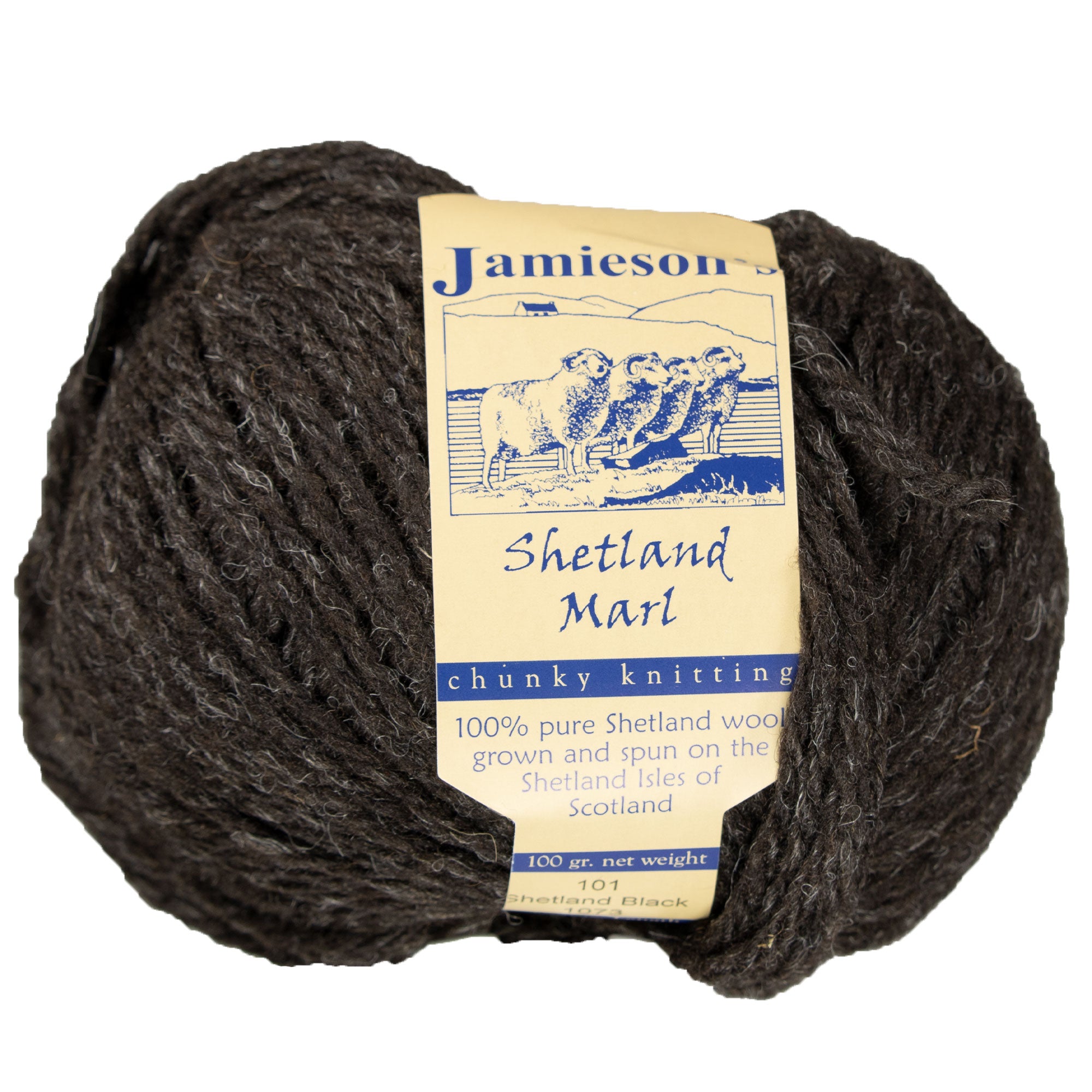 Jamieson's of Shetland Marl Chunky Yarn - 101 Shetland Black - Zoom Image
