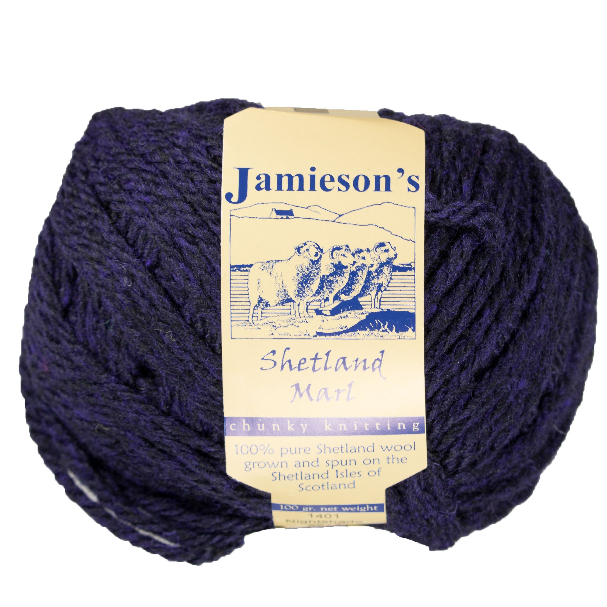 Jamieson's of Shetland Marl Chunky Yarn - 1401 Nightshade - Zoom Image