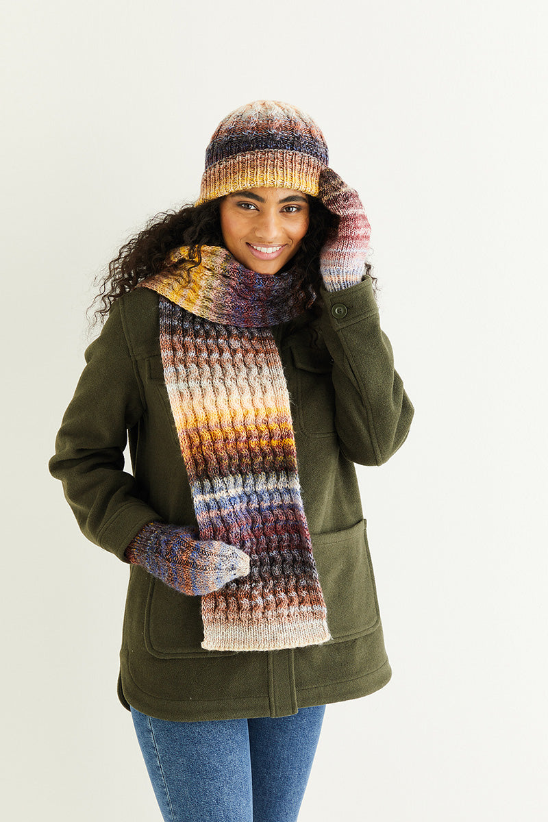 Sirdar Jewelspun Patterns - 10294 Hat, Scarf, & Mitts Set - PDF Download - Extra Image
