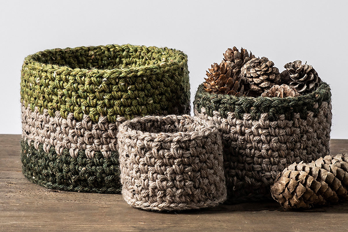 Blue Sky Fibers - Woolstok Tweed Patterns - Portage Crochet Baskets - PDF Download - Extra Image
