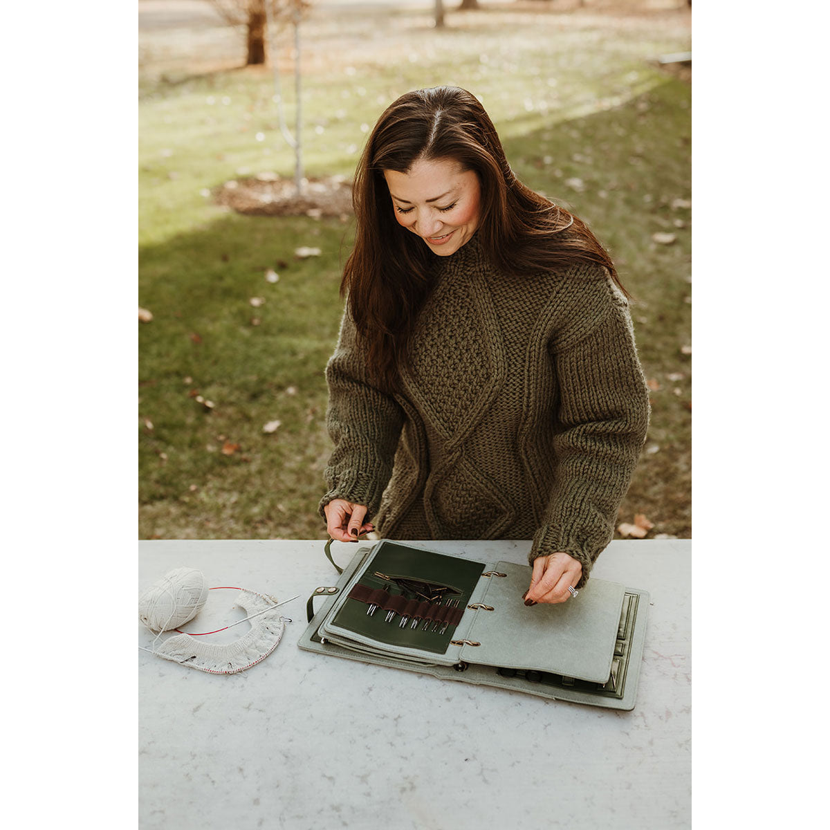 della Q Hook & Needle Notebook - Maroon - Extra Image