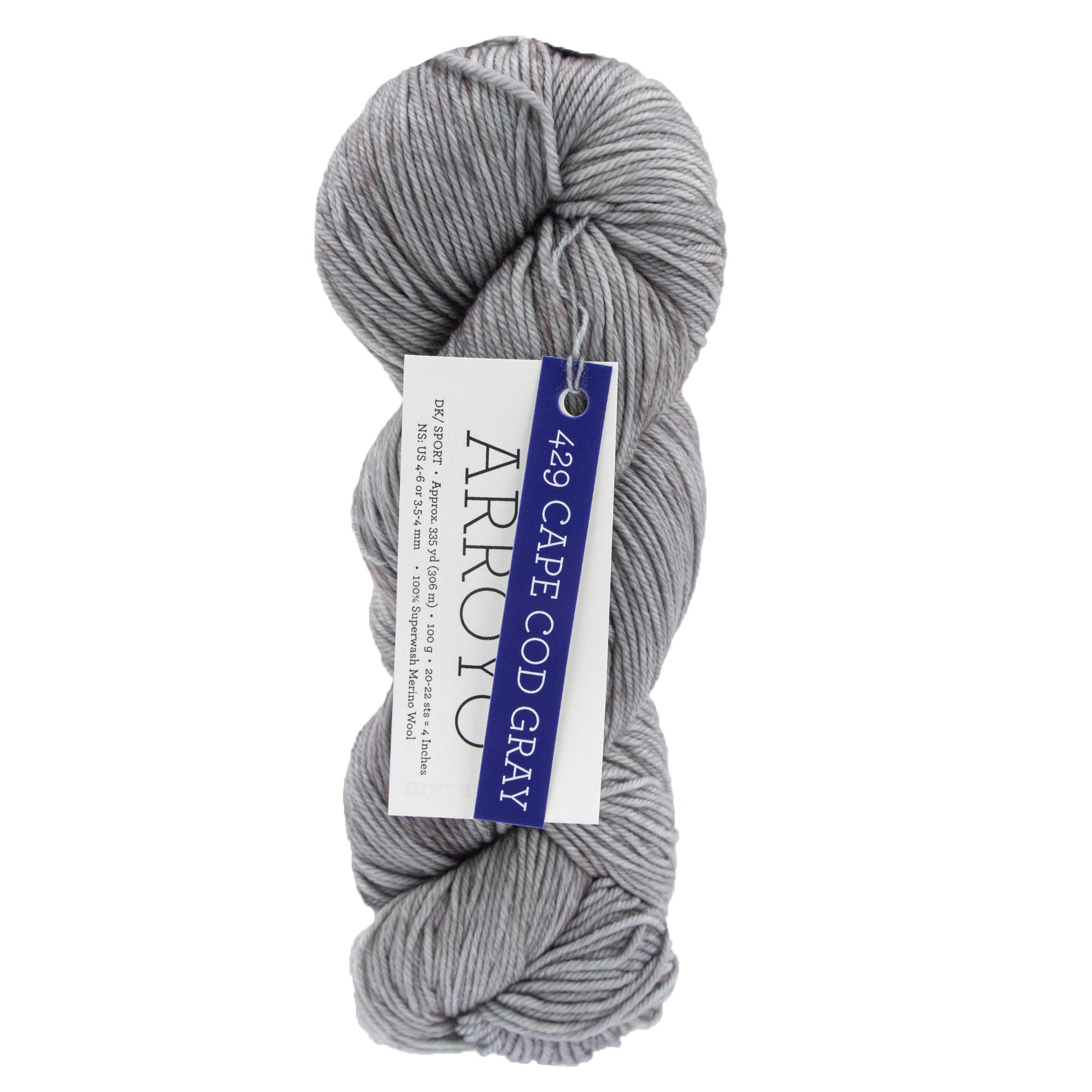 Malabrigo Arroyo Yarn - 429 Cape Cod Gray - Zoom Image
