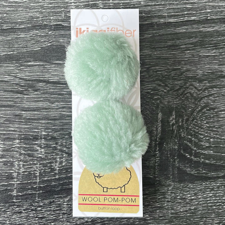 Ikigai Fiber Wool Pom Poms - Mint Wool Pom 6cm - Extra Image
