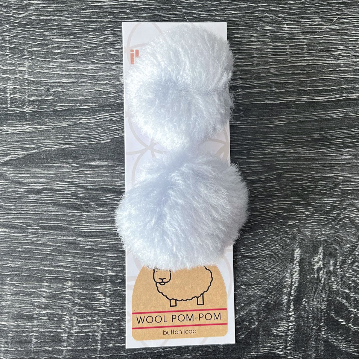 Ikigai Fiber Wool Pom Poms - Light Grey Wool Pom 6cm - Extra Image
