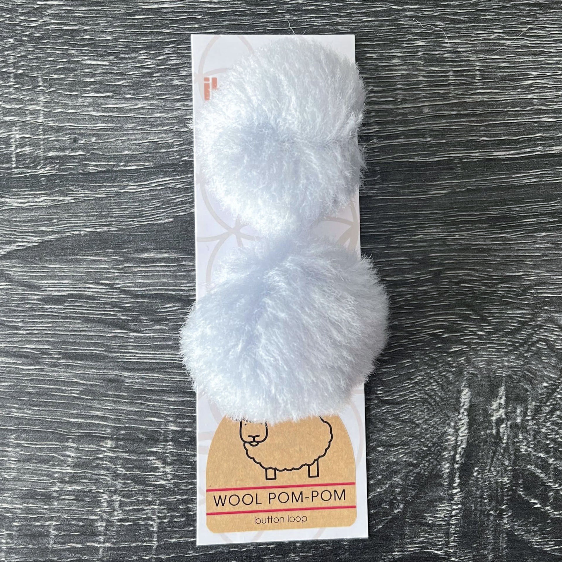 Ikigai Fiber Wool Pom Poms - Light Grey Wool Pom 6cm - Zoom Image
