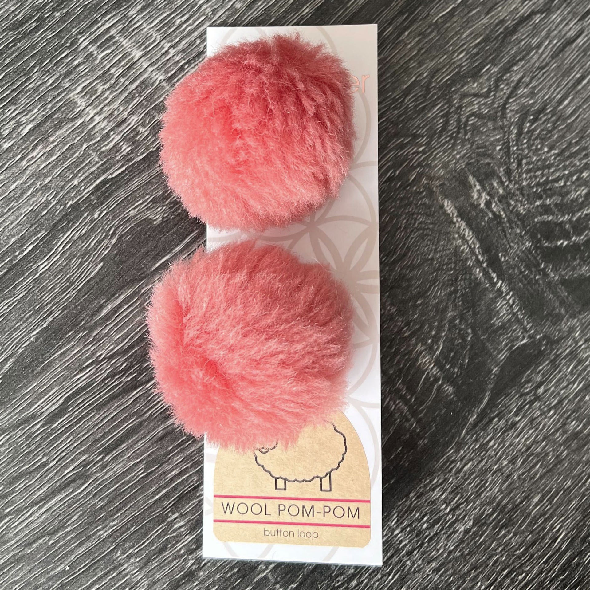Ikigai Fiber Wool Pom Poms - Coral Wool Pom 6cm - Zoom Image
