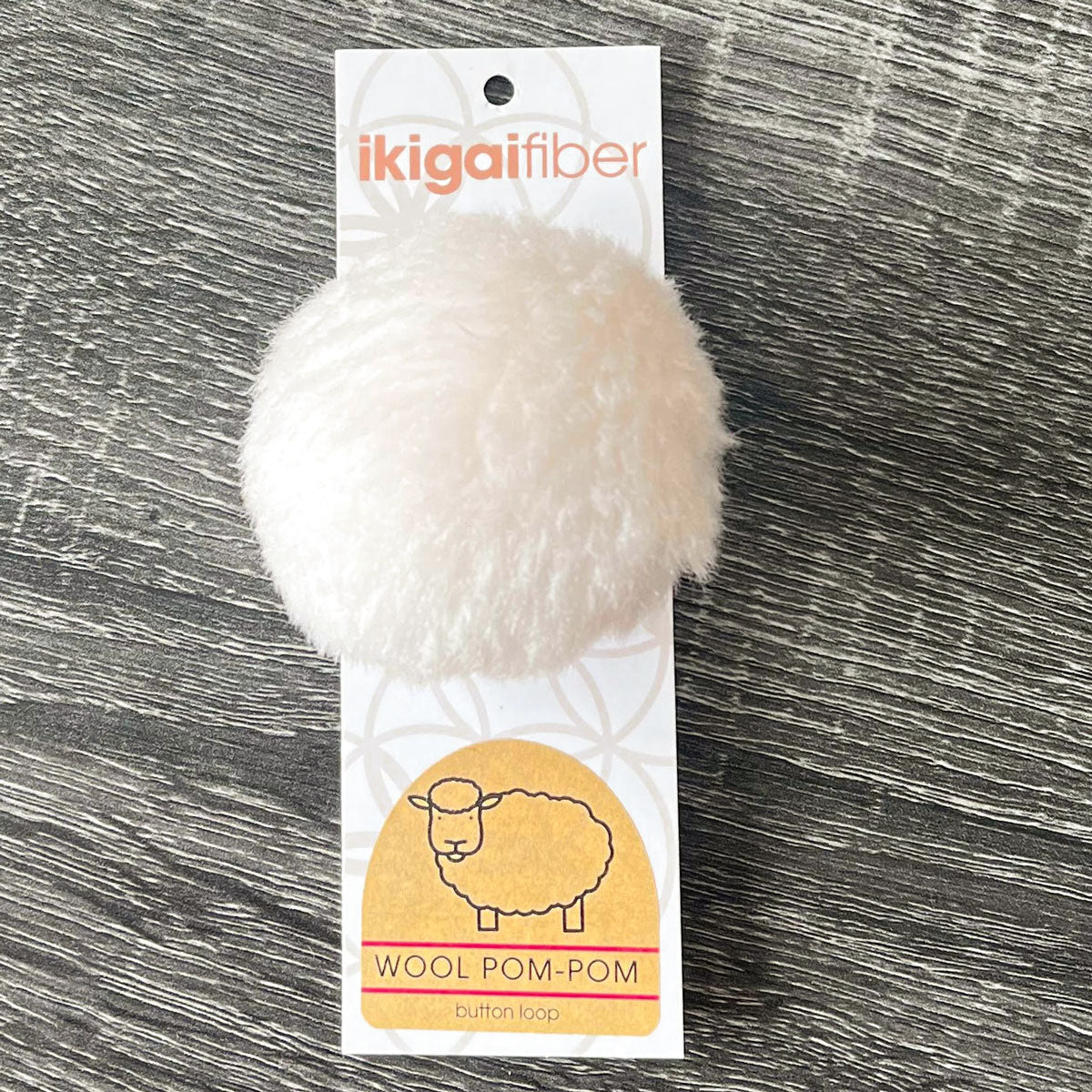 Ikigai Fiber Wool Pom Poms - Oat Wool Pom 8cm - Extra Image
