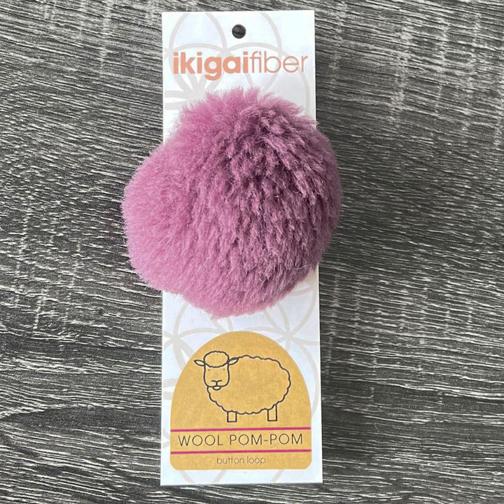 Ikigai Fiber Wool Pom Poms - Mauve Wool Pom 8cm - Extra Image