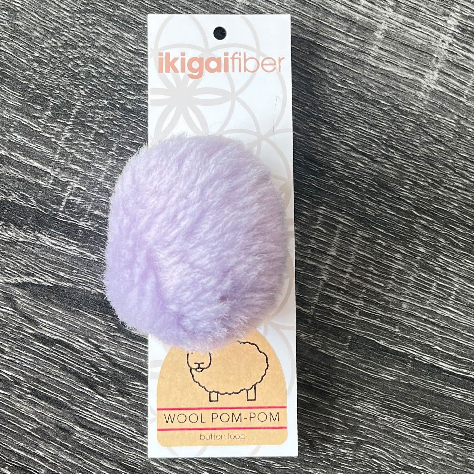 Ikigai Fiber Wool Pom Poms - Lavender Wool Pom 8cm - Zoom Image
