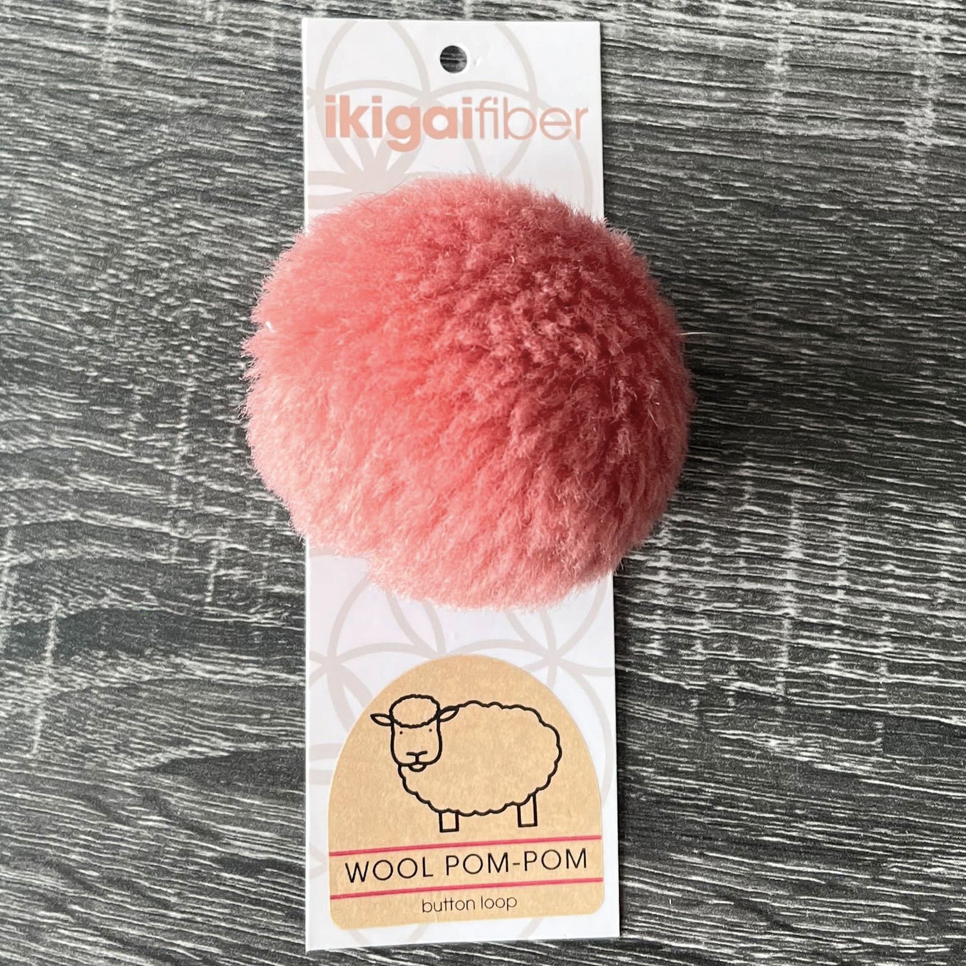 Ikigai Fiber Wool Pom Poms - Coral Wool Pom 8cm - Zoom Image
